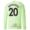 Officiële Voetbalshirt Manchester City Bernardo 20 Derde 2022-23 Lange Mouw - Heren